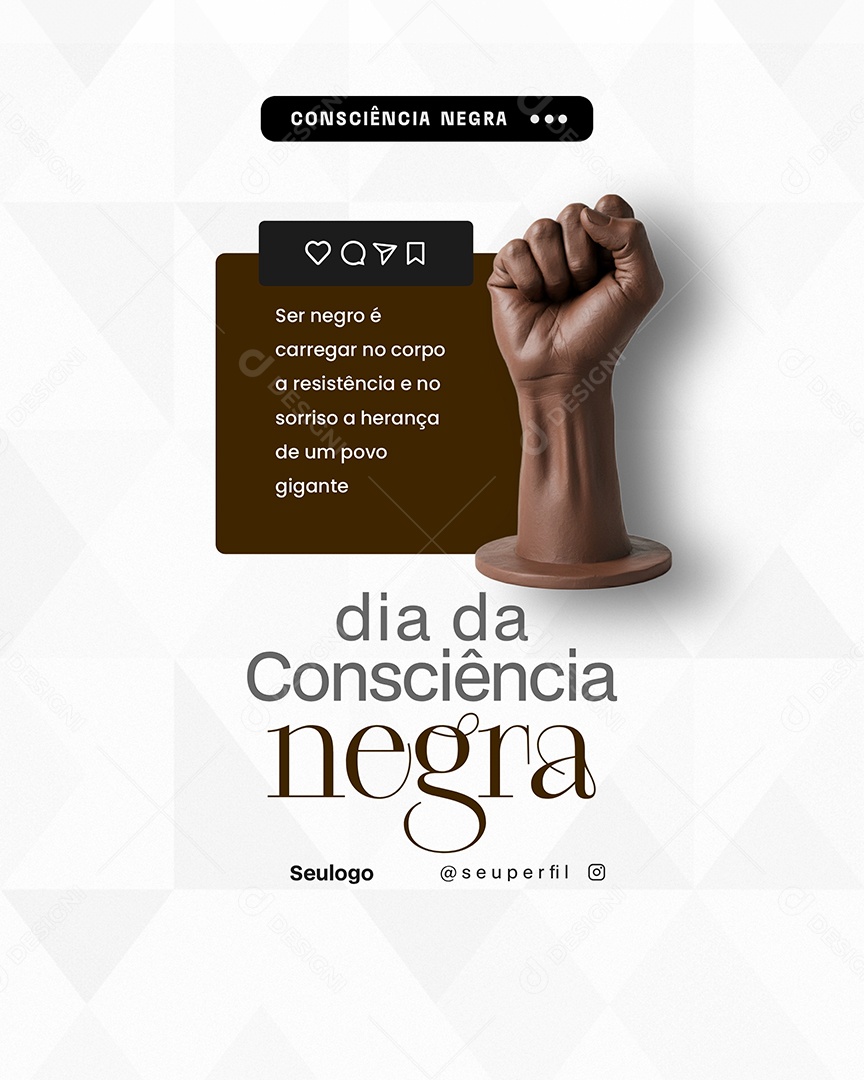 Dia da Consciência Negra 20 de Novembro Social Media PSD Editável