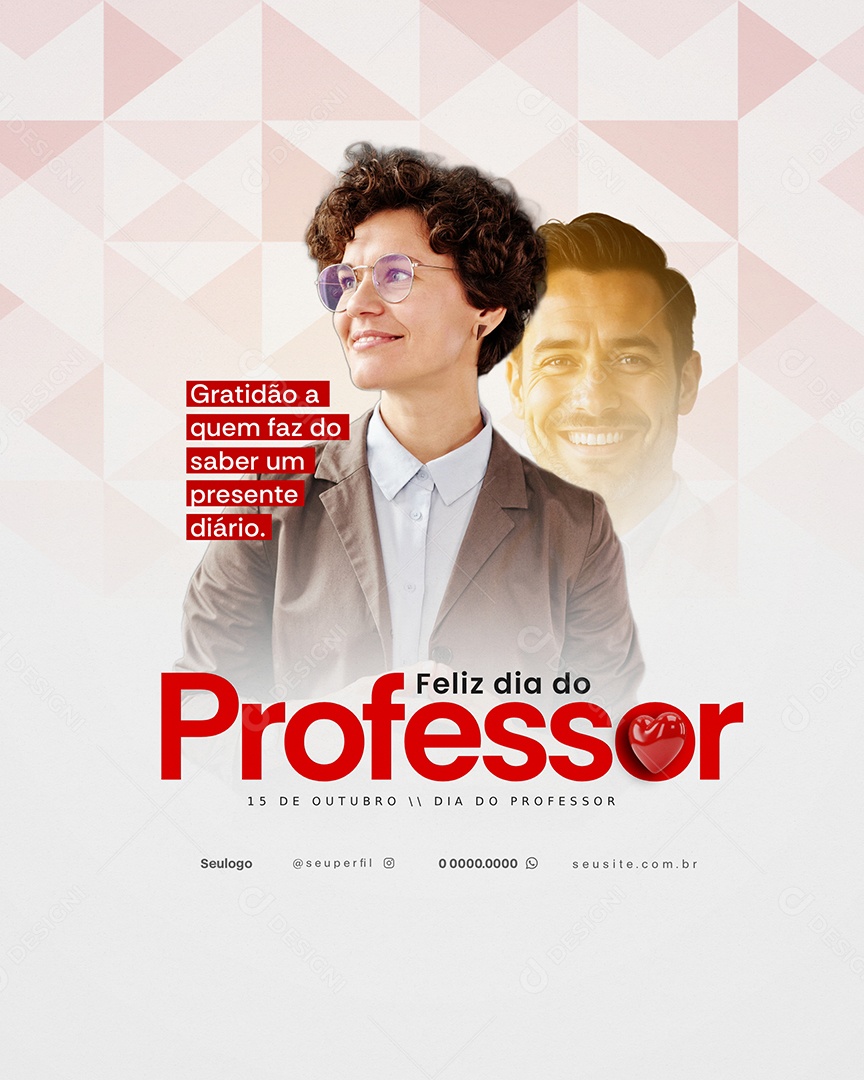 Feliz Dia do Professor 15 de Outubro Social Media PSD Editável