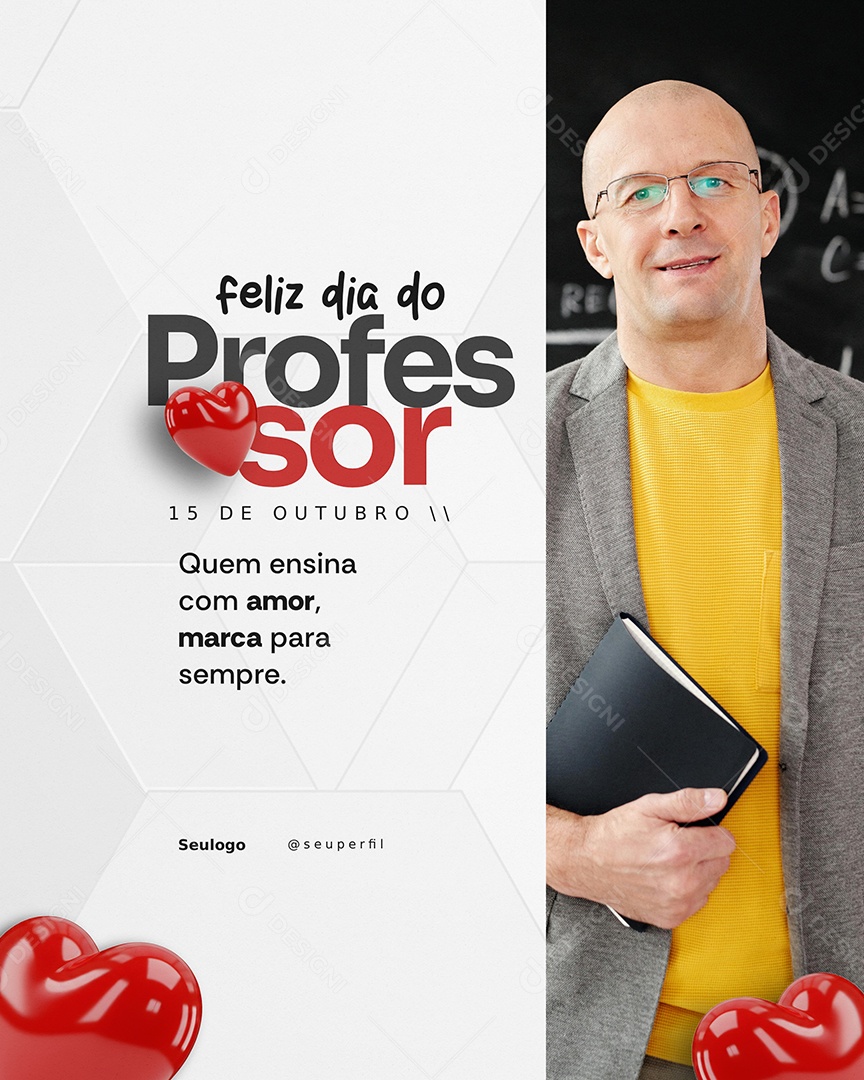Feliz Dia do Professor 15 de Outubro Social Media PSD Editável