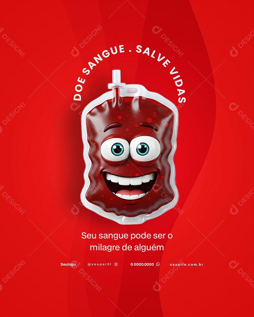 Dia Nacional do Doador de Sangue 25 de Novembro Social Media PSD Editável