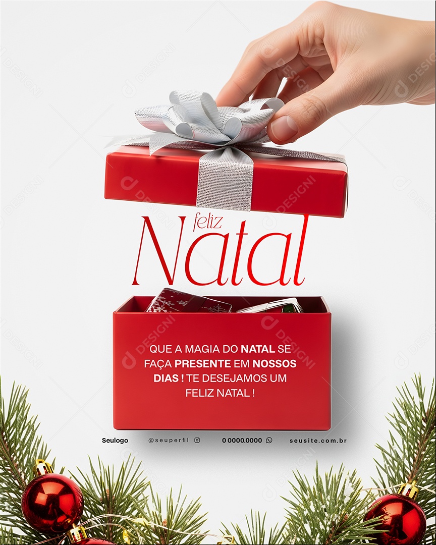 Feliz Natal 25 de Dezembro Que a magia do Natal Se Faça Presente Social Media PSD Editável