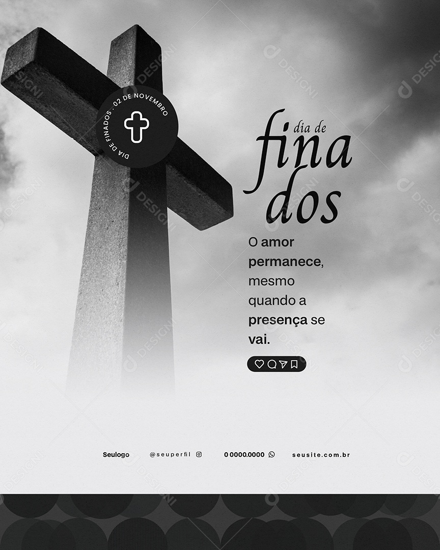 Dia de Finados 02 de Novembro O Amor Permanece Social Media PSD Editável