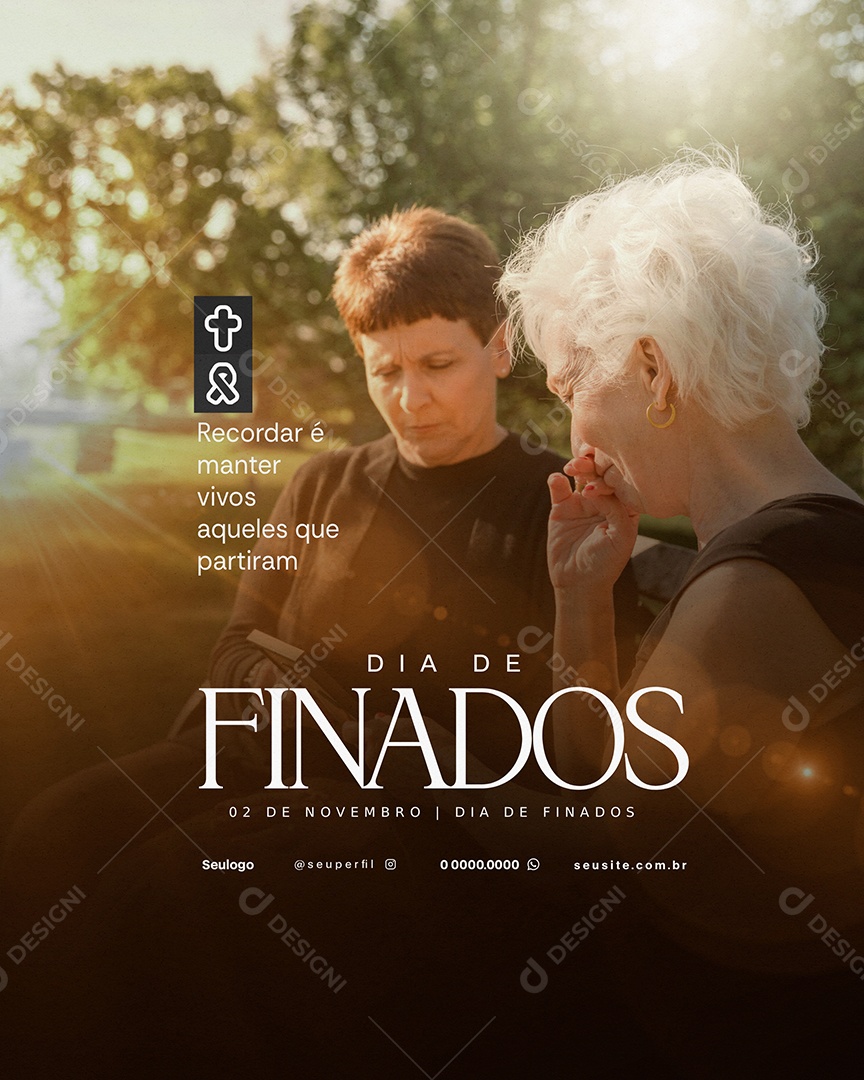 Dia de Finados 02 de Novembro Recordar é Manter Vivos Aqueles Que Partiram Social Media PSD Editável
