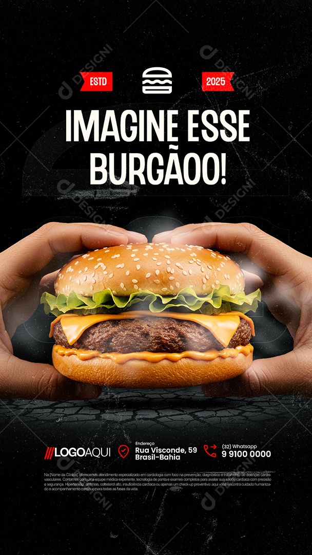 Story Hamburgueria Imagine Esse Burgão Social Media PSD Editável