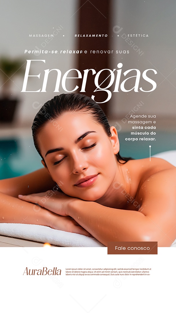 Story Massagista Permita-Se Relaxar e Renovar suas Energias Agebde sua Massagem Social Media PSD Editável