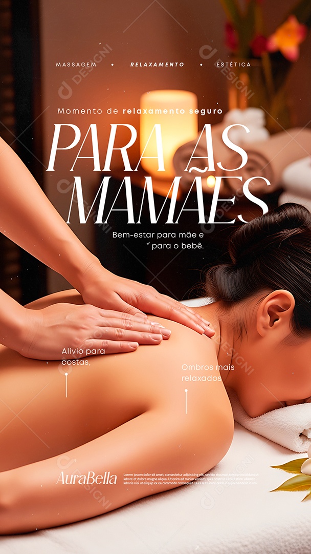 Story Massagem Momento de Relaxamento Seguro Social Media PSD Editável
