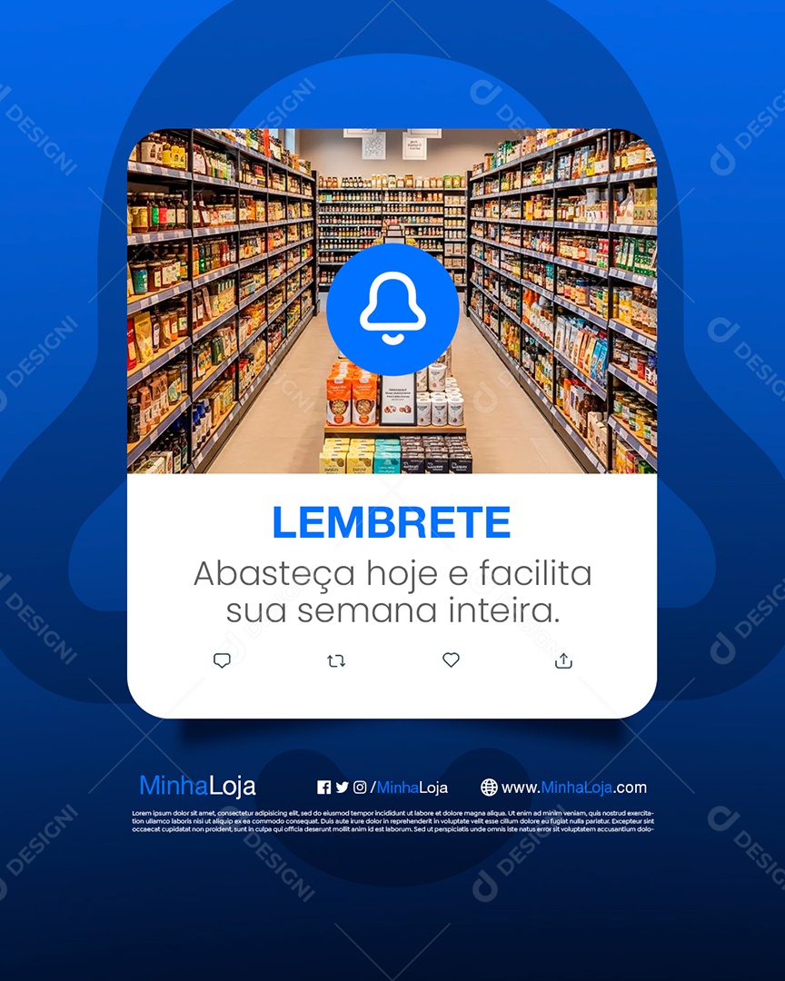 Lembrete Supermercado Facilita Sua Semana Inteira Social Media PSD Editável