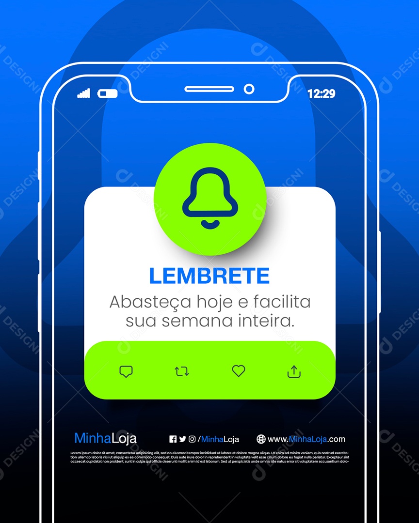 Lembrete Posto de Gasolina Abasteça Hoje e Facilita Social Media PSD Editável