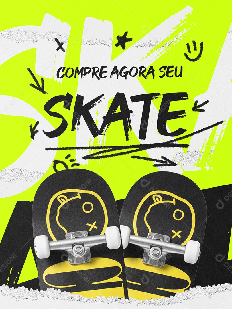 Loja de Skate Compre Agora Seu Skate Social Media PSD Editável