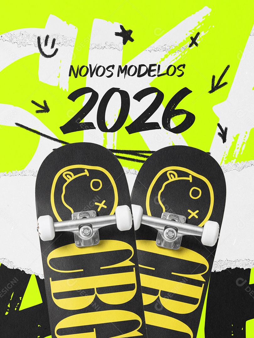 Loja de Skate Novos Modelos 2026 Social Media PSD Editável