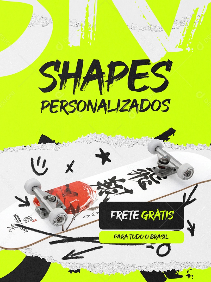 Loja de Skate Shapes Personalizados Social Media PSD Editável
