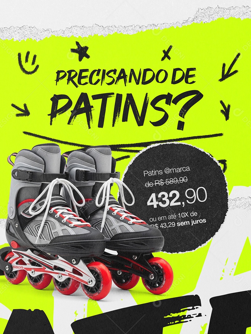 Loja de Skate Precisando de Patins Social Media PSD Editável