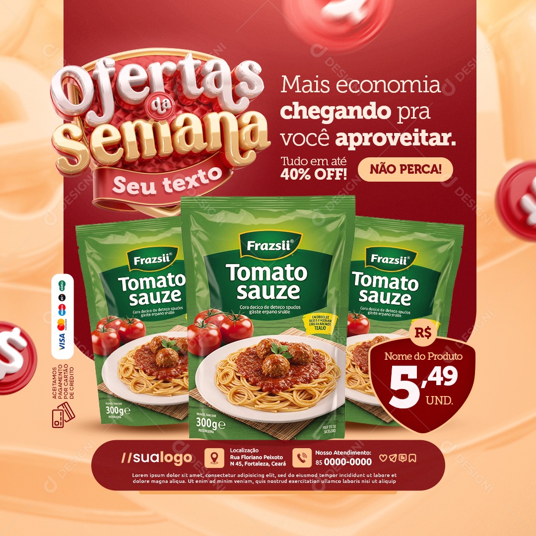 Ofertas da Semana Supermercado Mais Economia Chegando Social Media PSD Editável