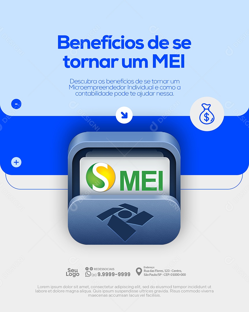 Contabilidade Benefícios de se Tornar Social Media PSD Editável