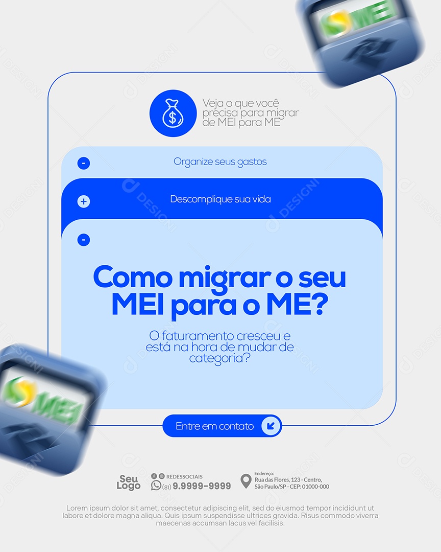 Contabilidade Como Migrar Social Media PSD Editável