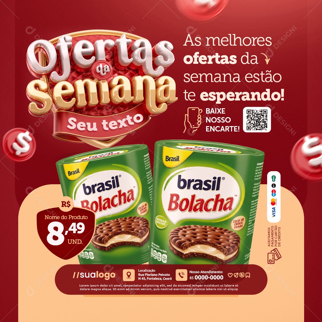 Ofertas da Semana Supermercado As Melhores Ofertas da Semana Social Media PSD Editável