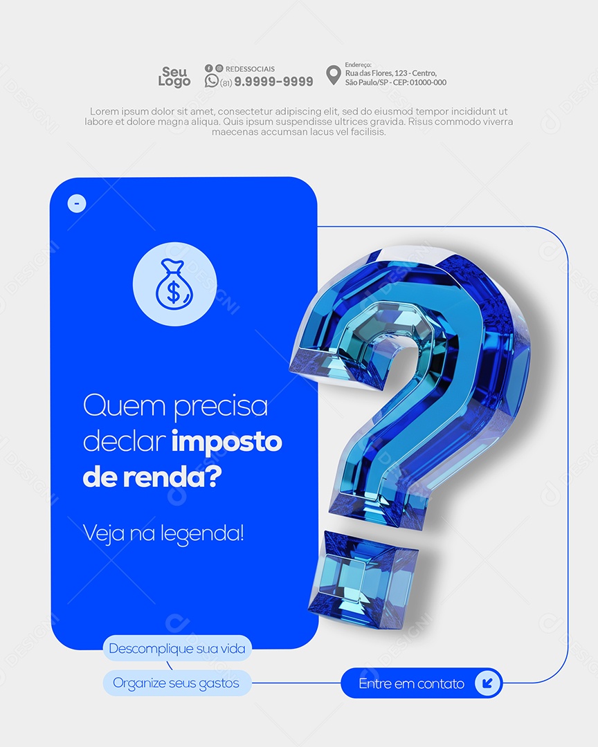 Contabilidade Quem Precisa Declarar Social Media PSD Editável