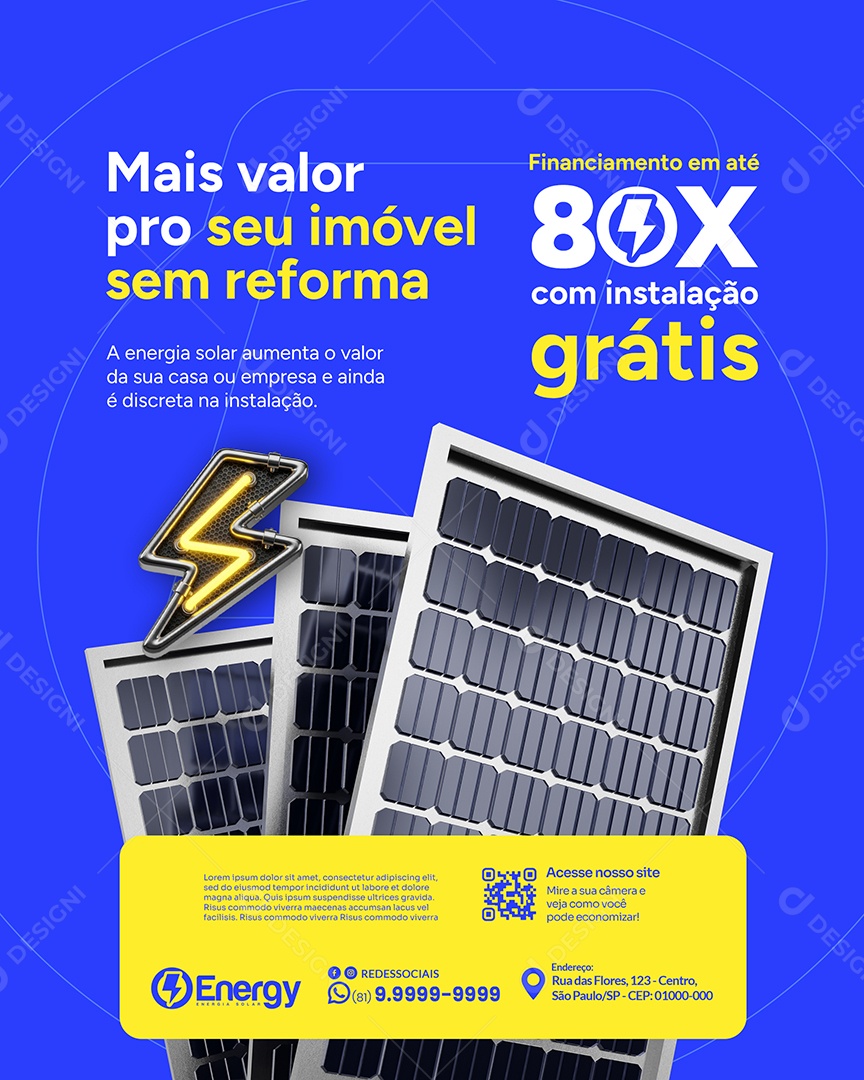 Energia Solar Mais Valor Pro Social Media PSD Editável