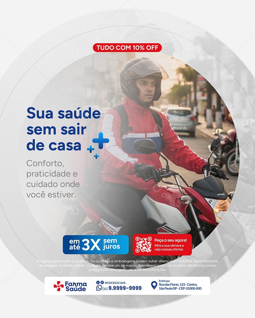 Farmácia Promoção Sua Saúde Social Media PSD Editável