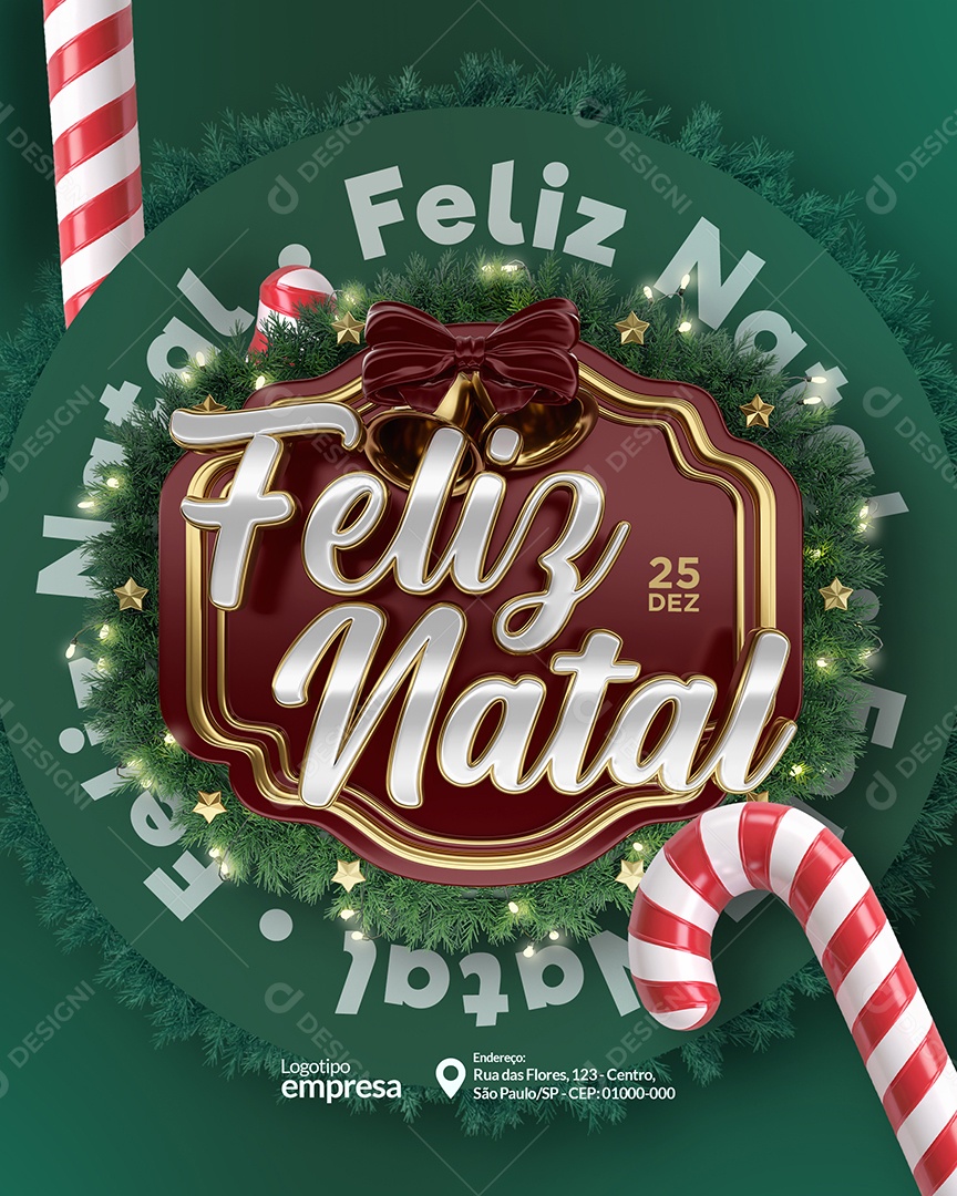 Feliz Natal 25 Social Media PSD Editável