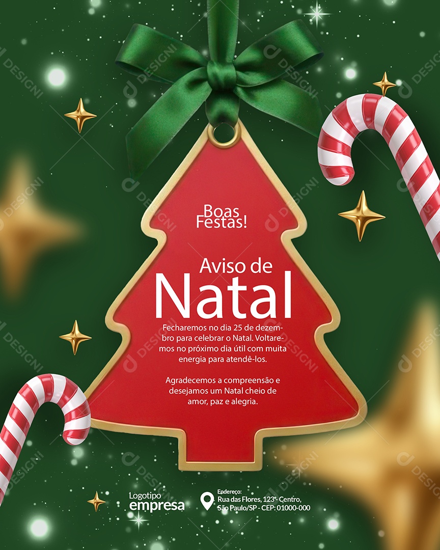 Feliz Natal Boas Festas Social Media PSD Editável