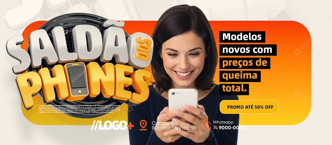 Banner Saldão dos Phones Loja de Celulares Modelos Novos Social Media PSD Editável