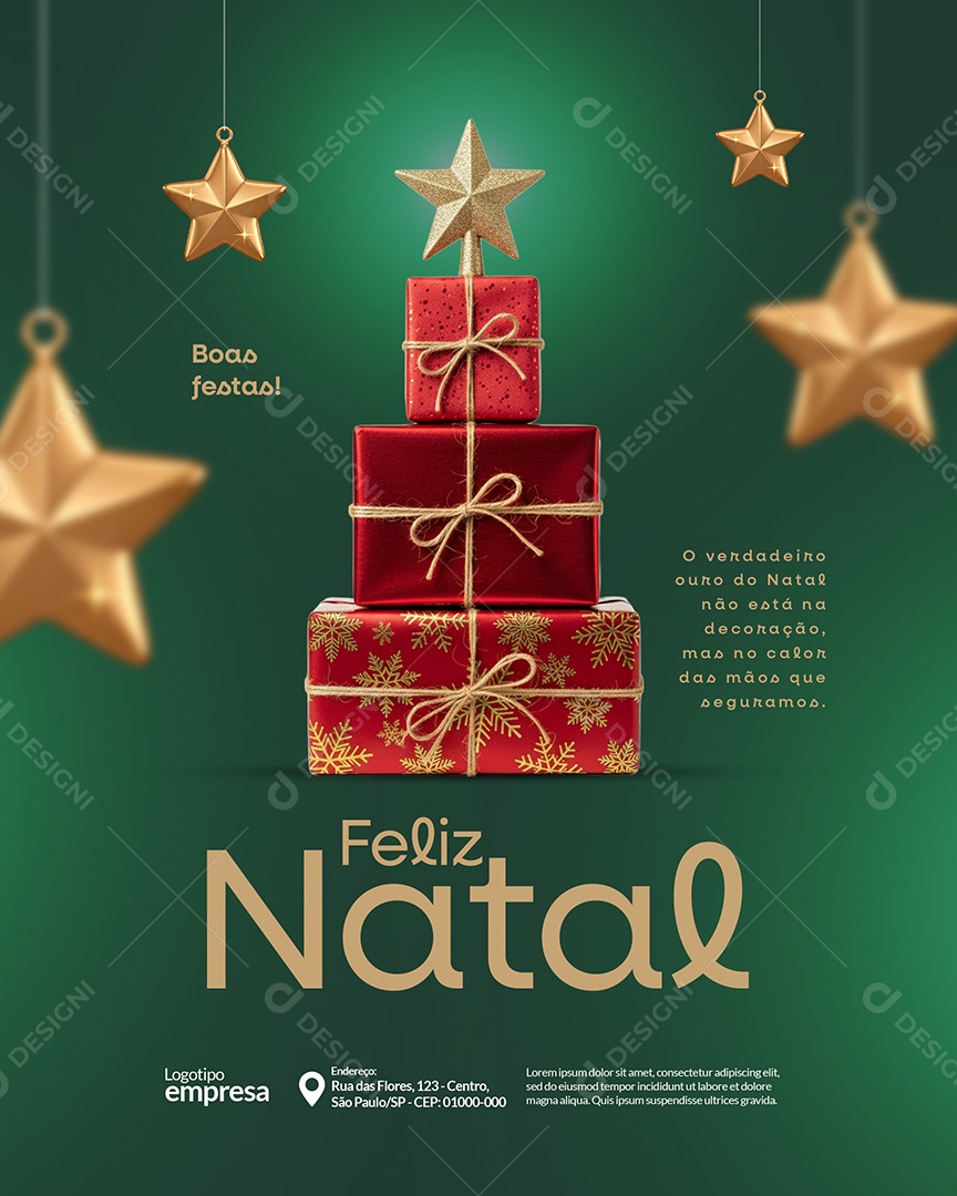 Feliz Natal o Verdadeiro ouro do Natal não Está na Decoração Social Media PSD Editável
