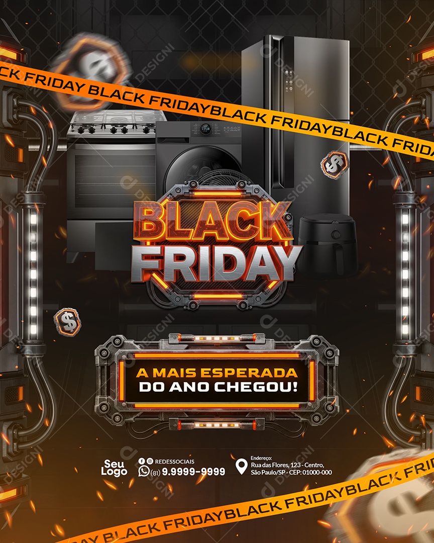 Promoção Black Friday a Mais Esperada do Ano Social Media PSD Editável