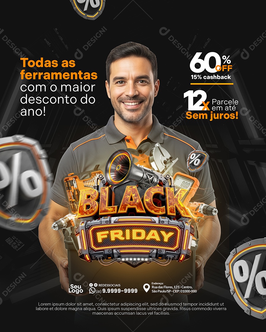 Promoção Black Friday Todas as Ferramentas Social Media PSD Editável