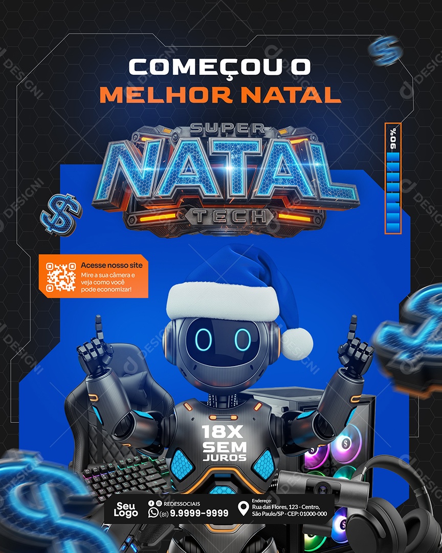 Promoção de Natal Começou o Melhor Natal Social Media PSD Editável