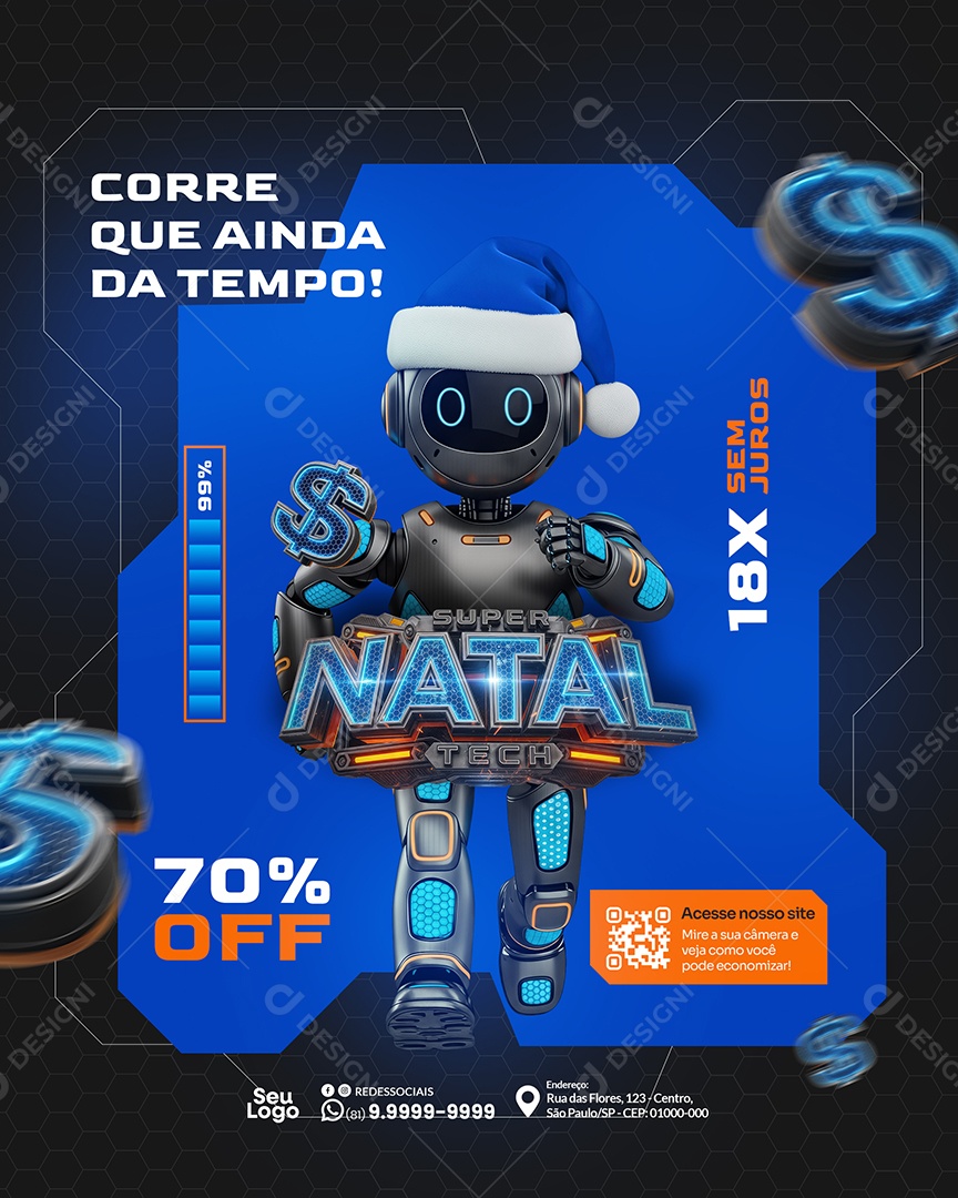 Promoção de Natal Corre que Ainda Social Media PSD Editável