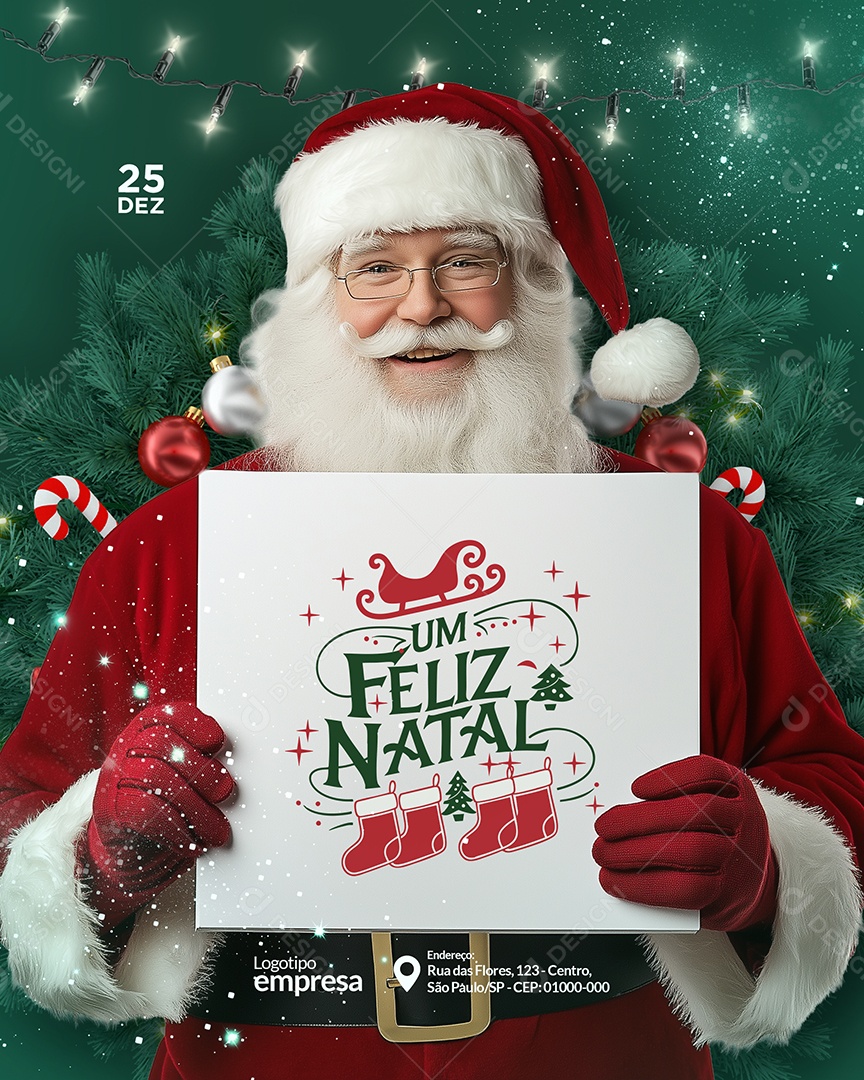 Um Feliz Natal Social Media PSD Editável