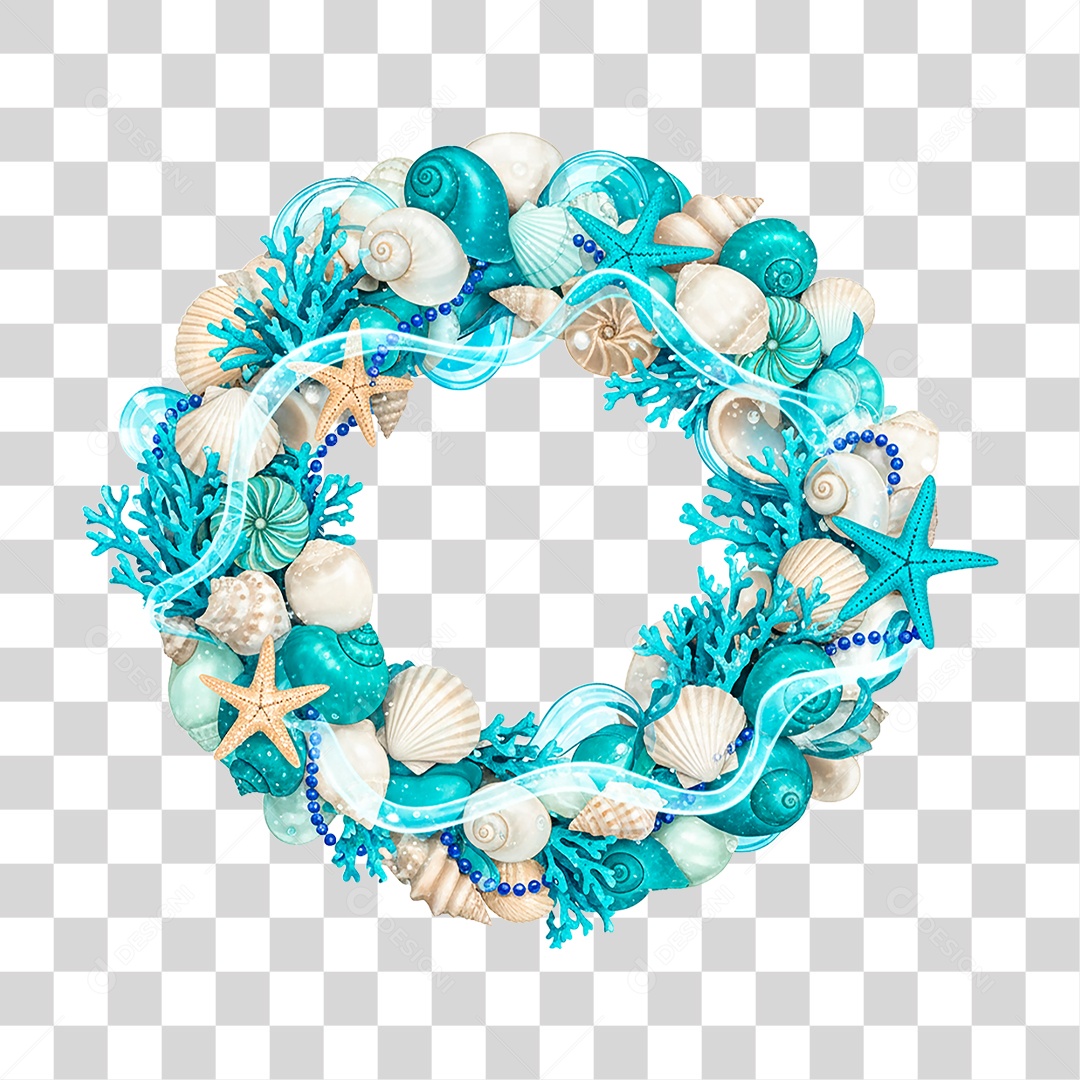 Guirlanda de Natal Oceano PNG Transparente