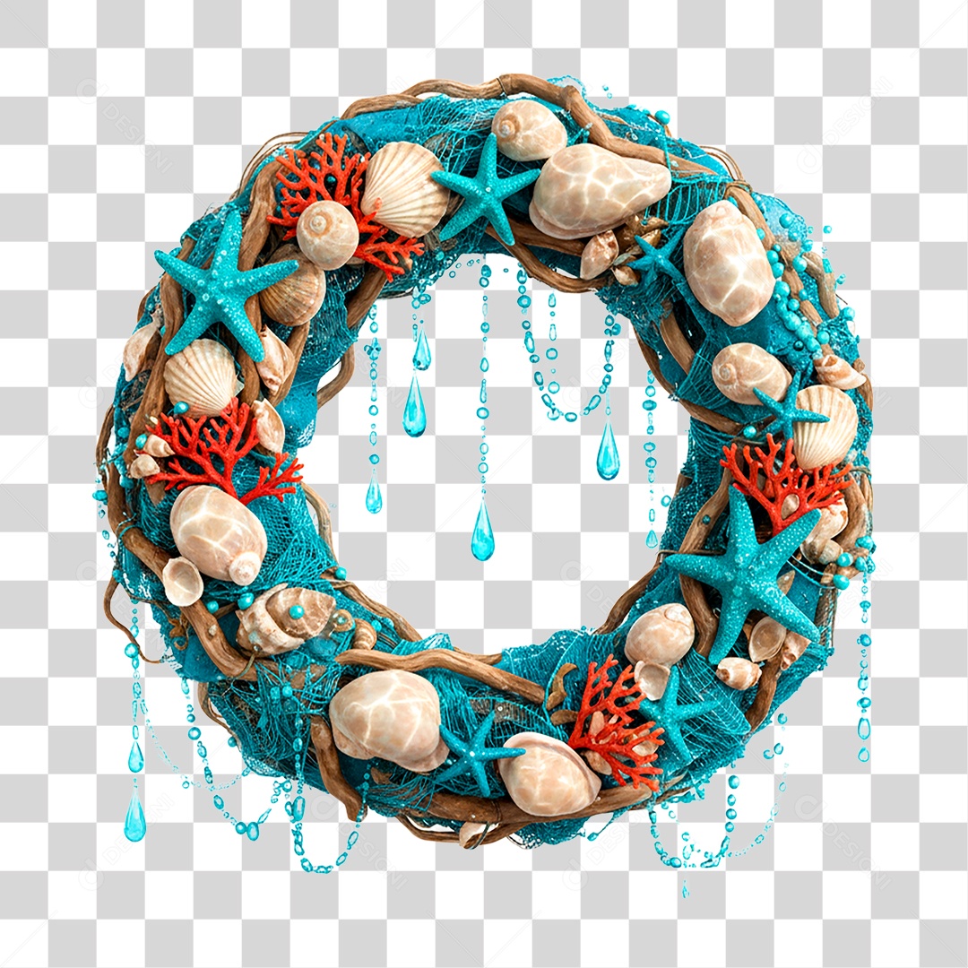 Guirlanda de Natal Oceano PNG Transparente