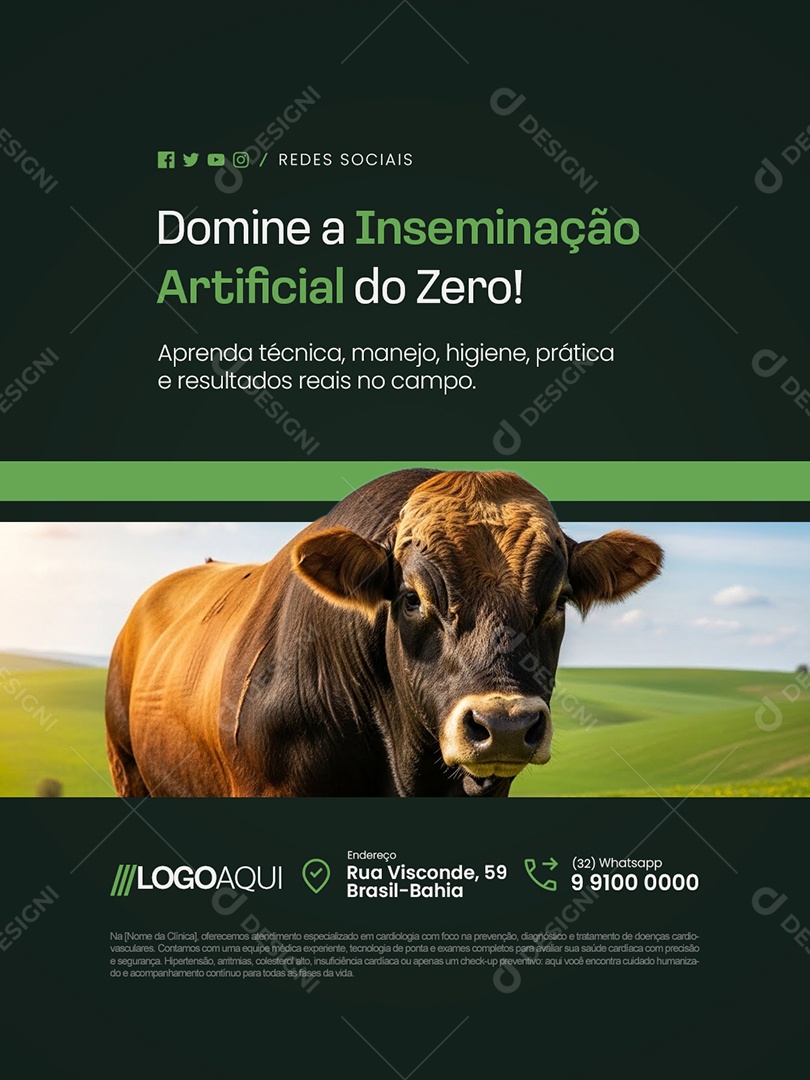 Domine a Inseminação Artificial do Zero Social Media PSD Editável