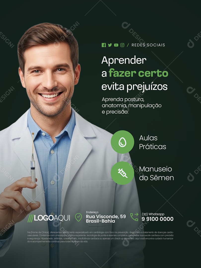 Inseminação Aprende a Fazer Certo Evita Prejuízos Social Media PSD Editável