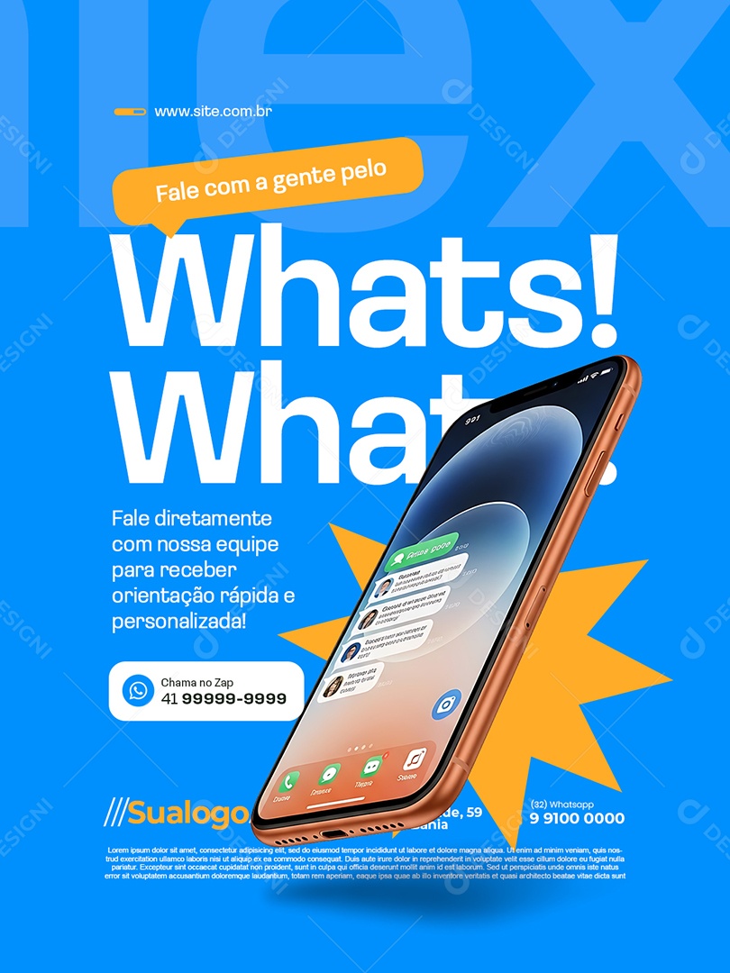 Whatsapp Fale com a Gente Pelo Whats Social Media PSD Editável