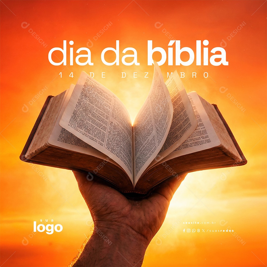 Dia da Bíblia 14 de Dezembro Social Media PSD Editável