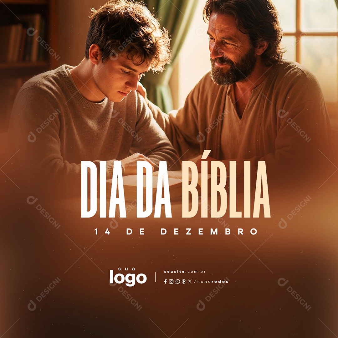 Dia da Bíblia 14 de Dezembro Social Media PSD Editável