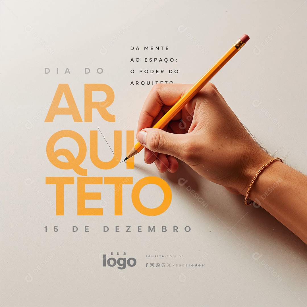 Dia do Arquiteto 15 de Dezembro da Mente ao Espaço Social Media PSD Editável