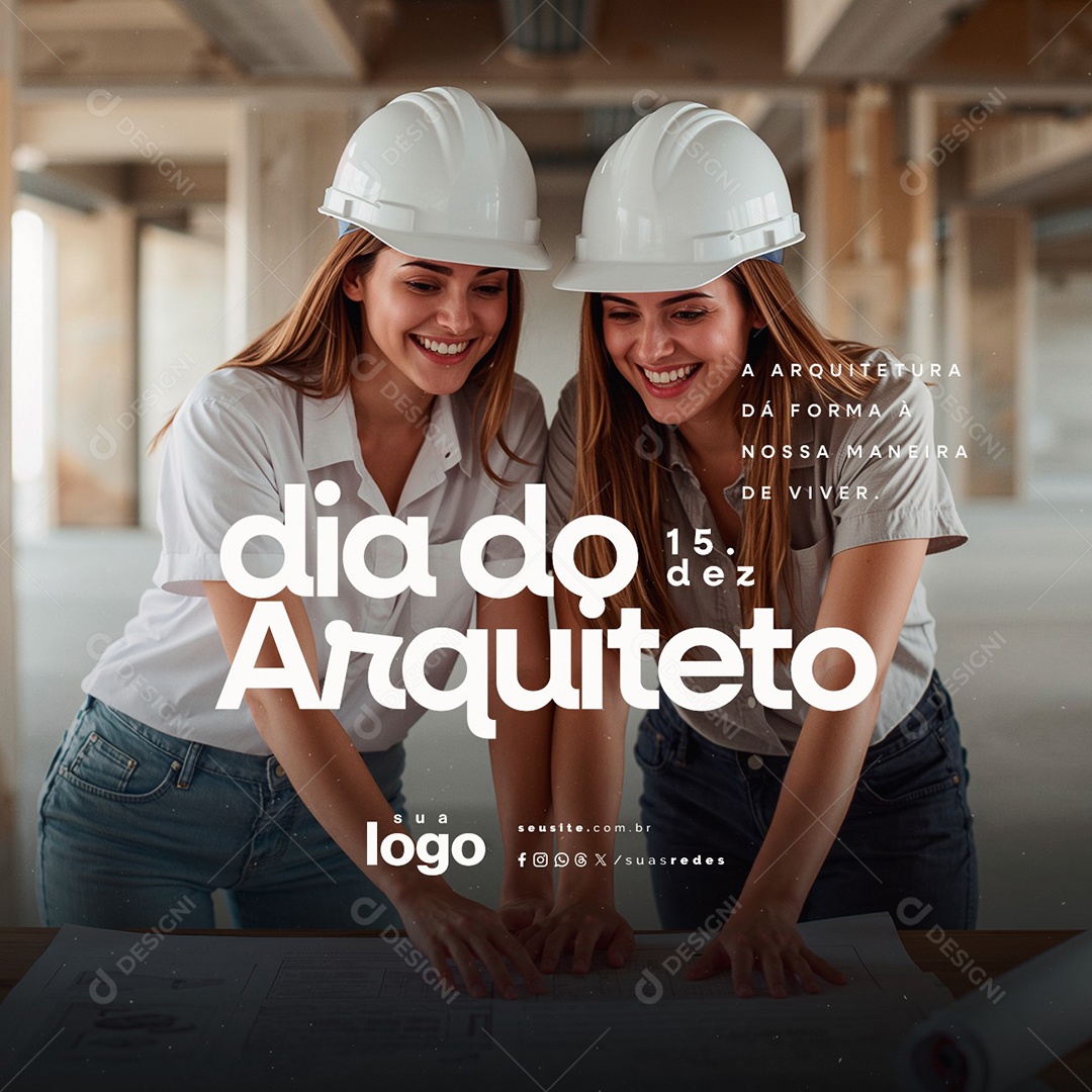 Dia do Arquiteto 15 de Dezembro Social Media PSD Editável