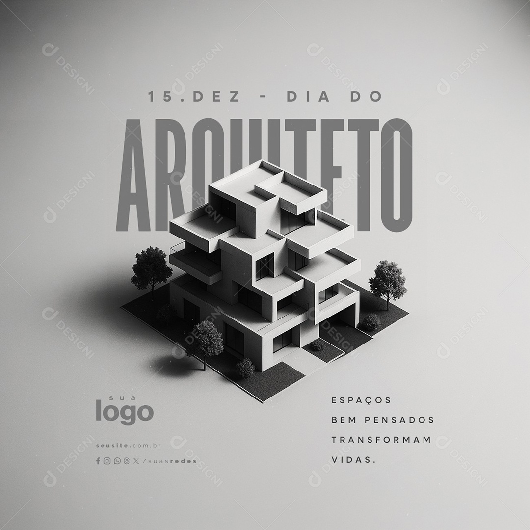 Dia do Arquiteto 15 de Dezembro Social Media PSD Editável