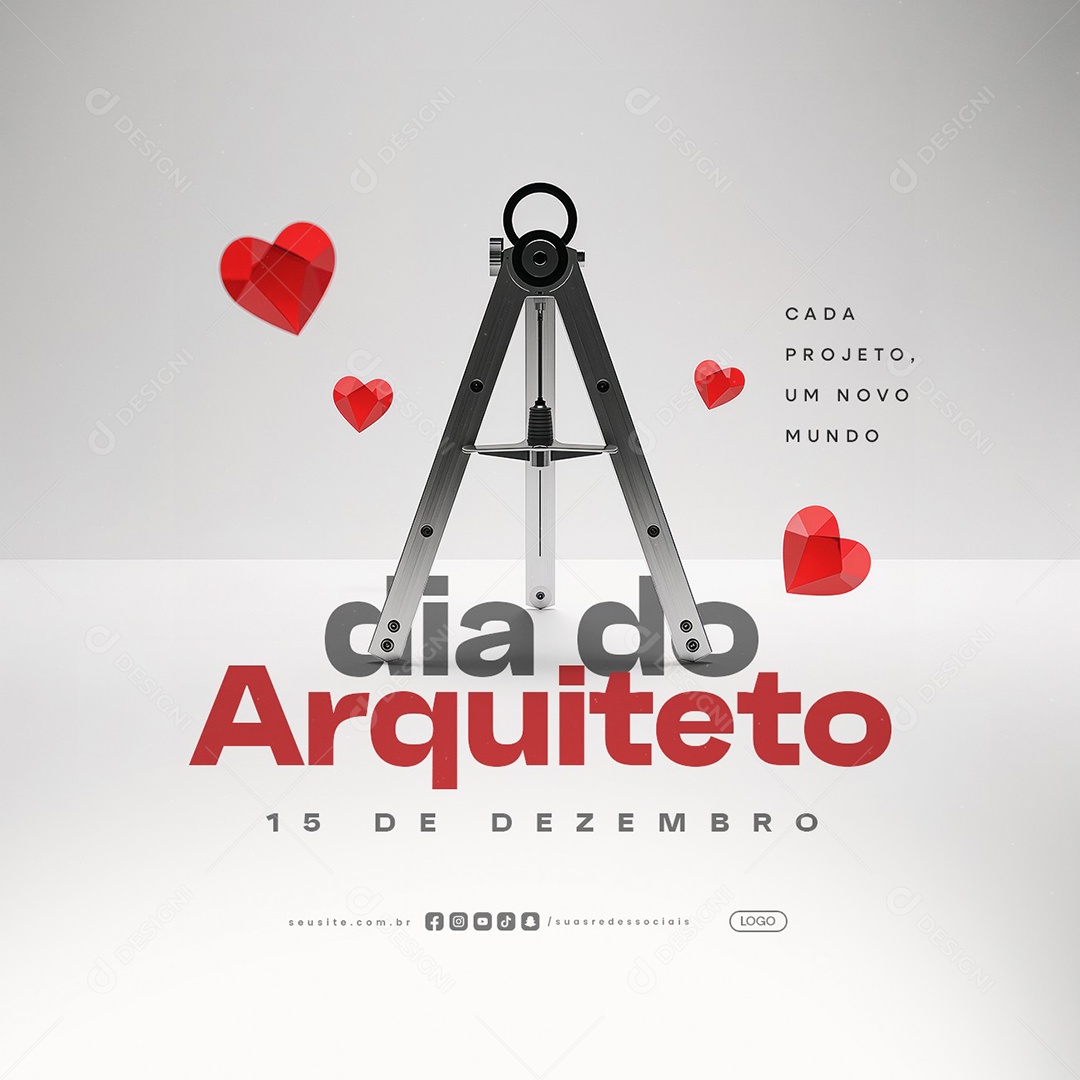 Dia do Arquiteto 15 de Dezembro Cada Projeto Social Media PSD Editável