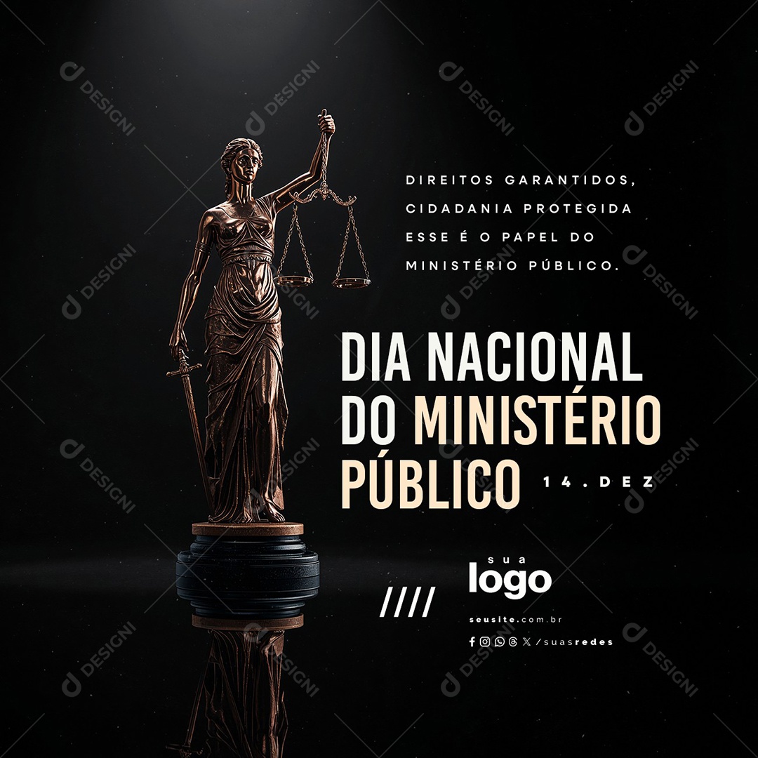 Dia Nacional do Ministério Público 14 de Dezembro Direitos Garantidos Social Media PSD Editável