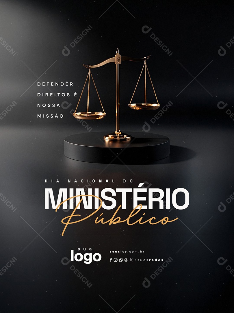 Dia Nacional do Ministério Público 14 de Dezembro Defender Direitos Social Media PSD Editável