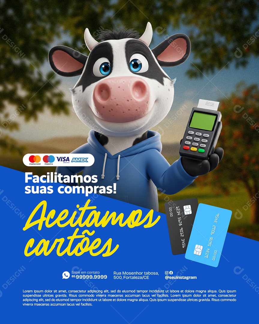 Supermercado Ofertas Facilitamos Suas Compras Aceitamos Cartões Social Media PSD Editável