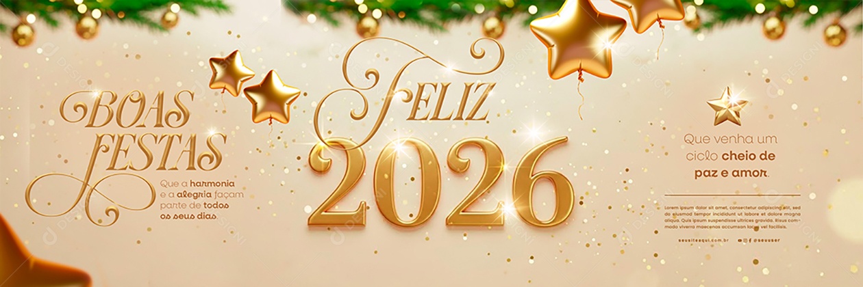 Carrossel Feliz Ano Novo 2026 01 de Janeiro Social Media PSD Editável