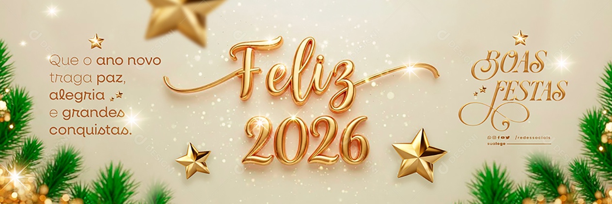 Carrossel Feliz Ano Novo 2026 01 de Janeiro Social Media PSD Editável