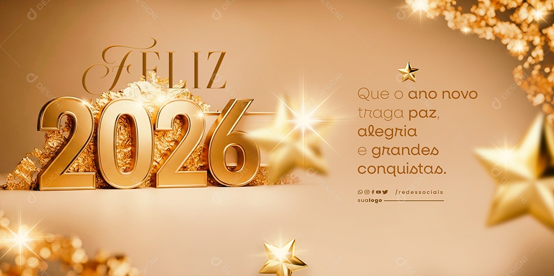 Carrossel Feliz Ano Novo 2026 01 de Janeiro Social Media PSD Editável