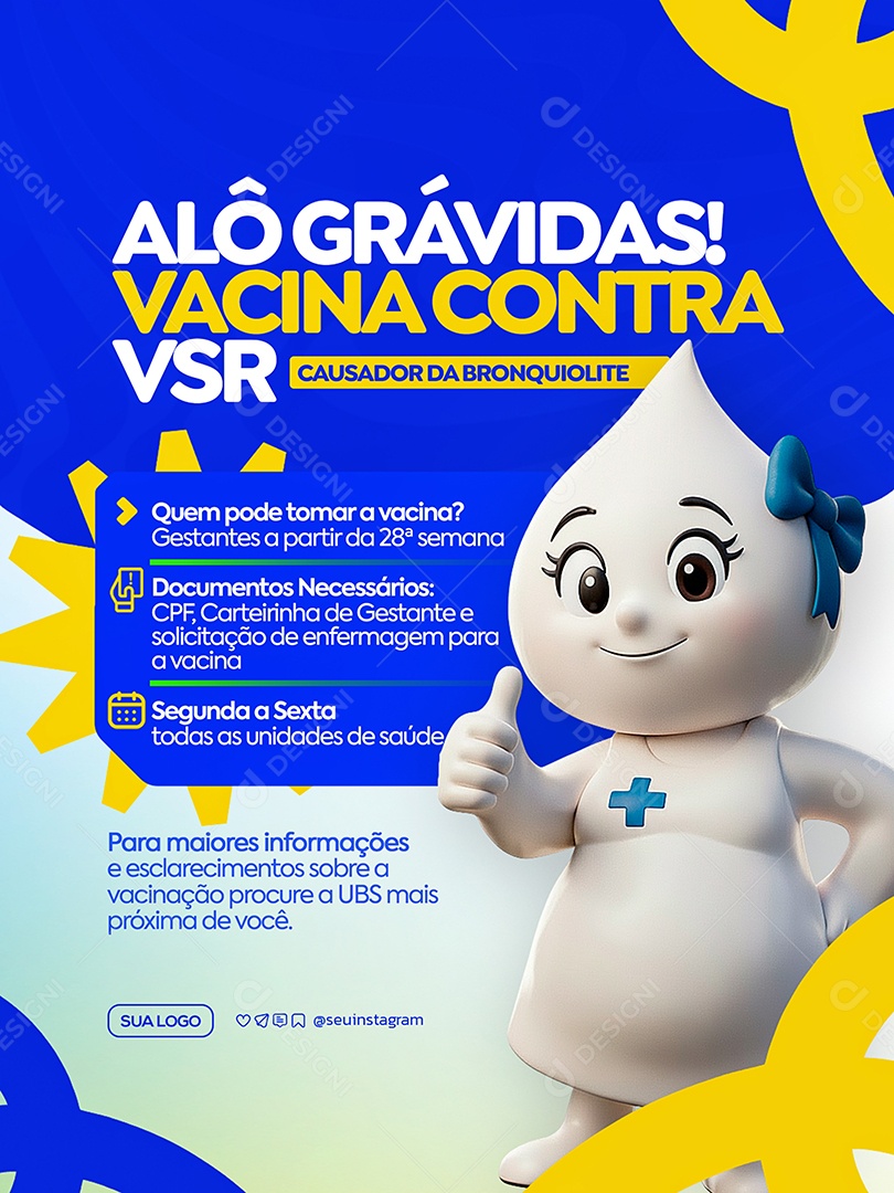Campanha Vacina Conta VSR Sociais Media PSD Editável
